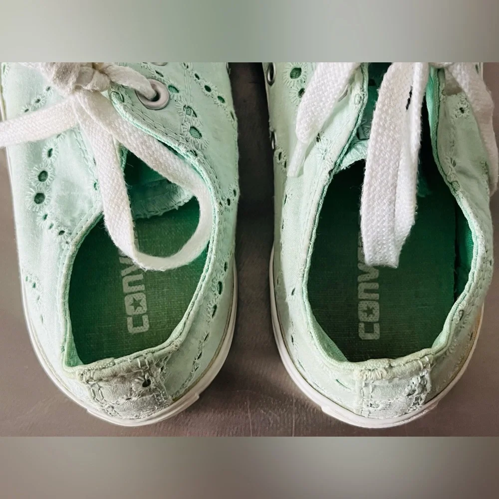 Converse All Star Chuck Taylor shoes Women’s 8 EU 39 Mint Green Sneakers Rare - Picture 5 of 14